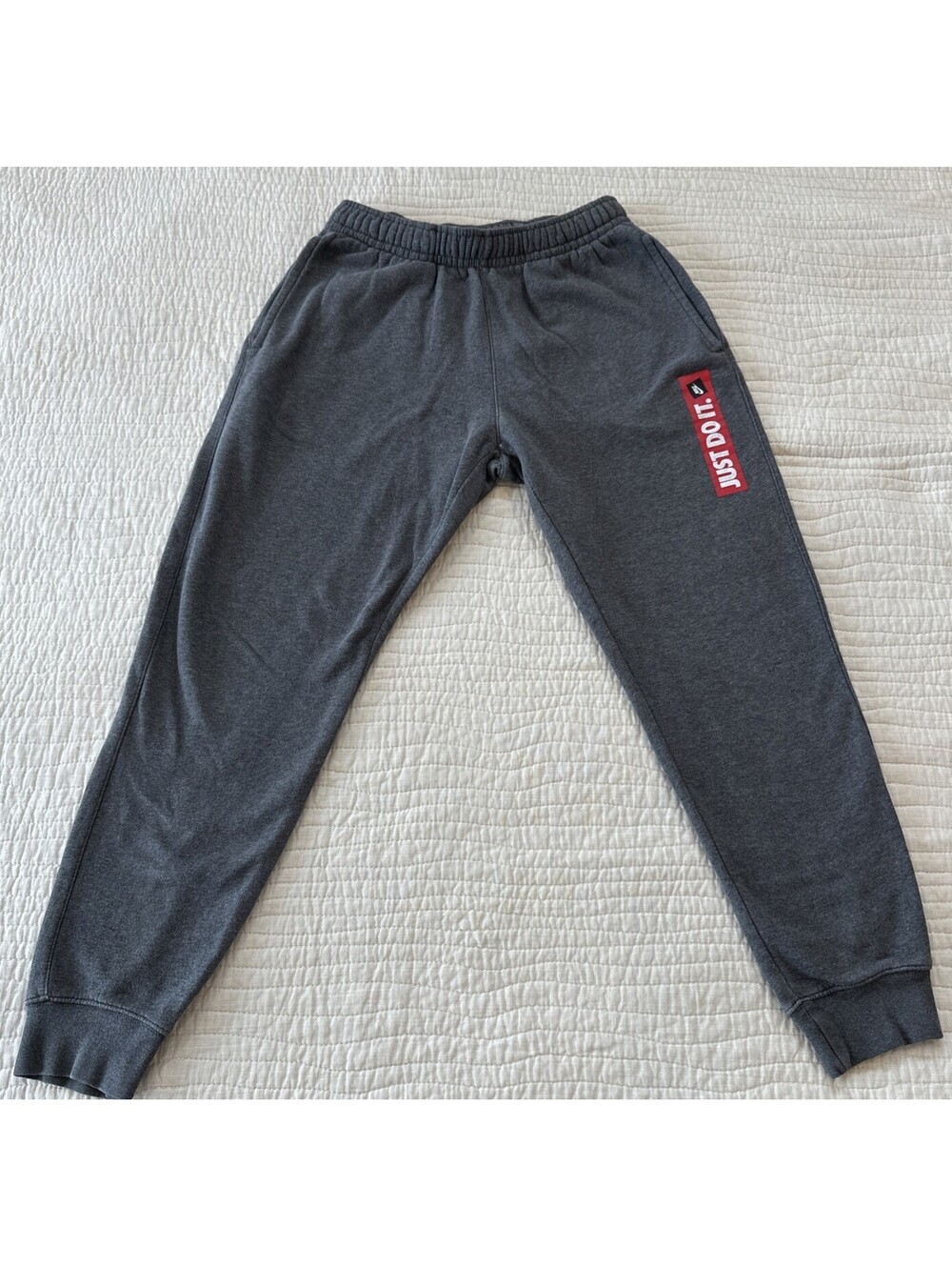 Nike Sportswear Just Do It Fleece Jogger Pants Dark Heather Gray Men Size Small